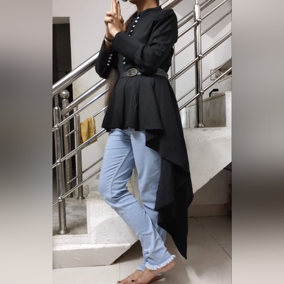 Black designer top - Picture 2 of 16